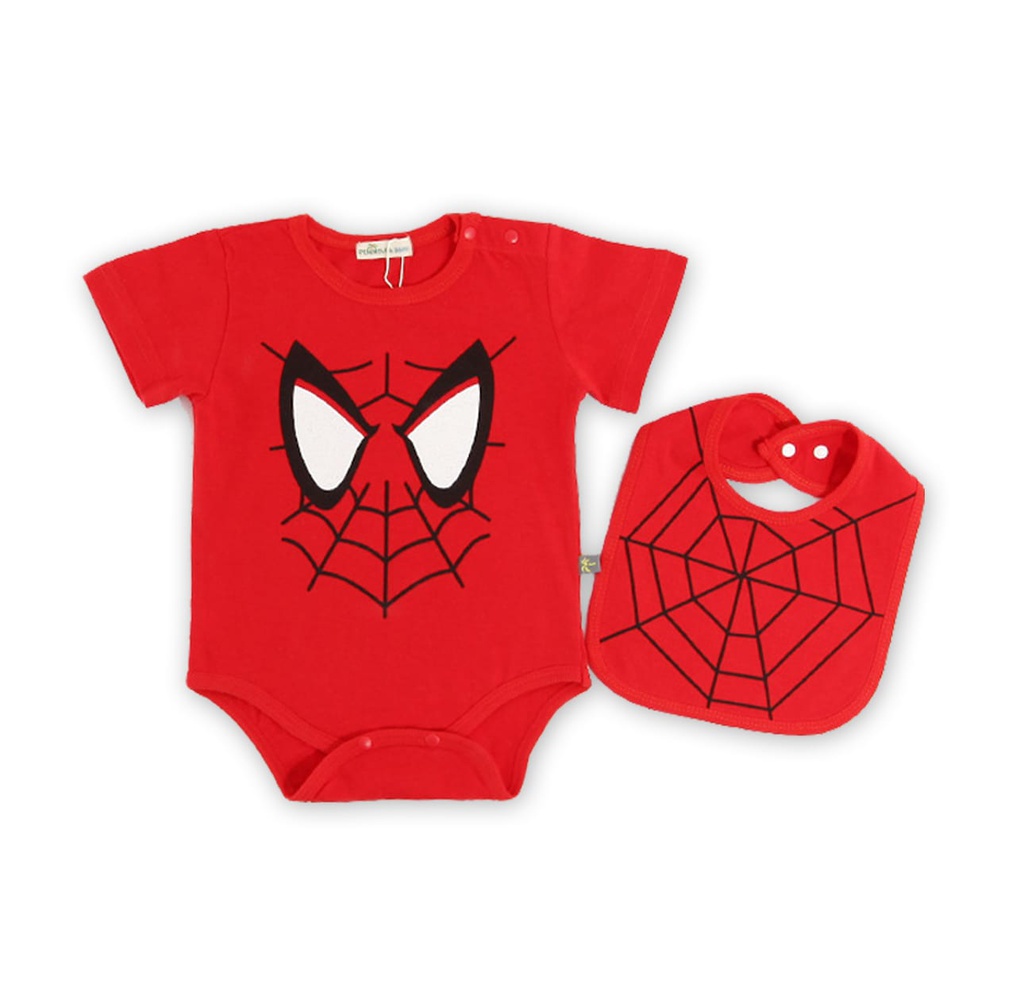 Spiderman Romper with Bib