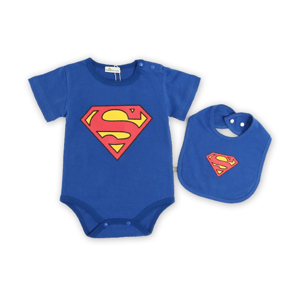 Superman Romper with Bib